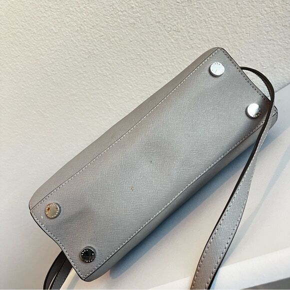 MICHAEL KORS Light Grey Selma Raven Bedford Fulton Satchel Tote Crossbody - Picture 7 of 11